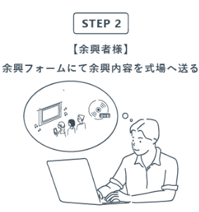 STEP2:【余興者様】余興フォームにて余興内容を式場へ送る